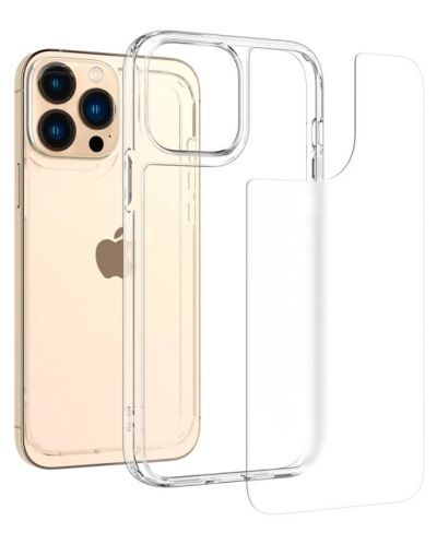 Калъф Spigen - Quartz Hybrid, iPhone 13 Pro, прозрачен - 1