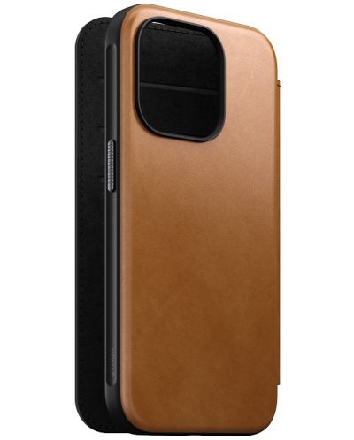 Калъф Nomad - Modern Leather Folio, iPhone 15 Pro, English Tan - 5