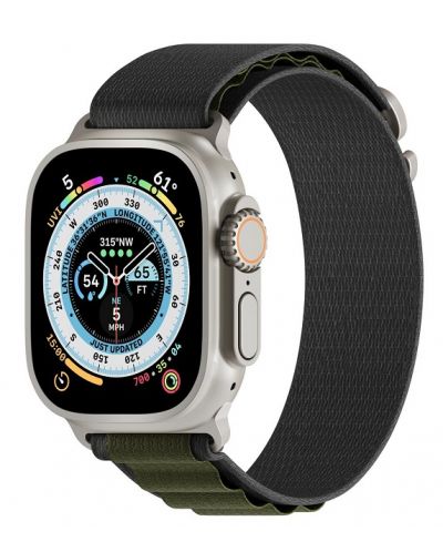 Каишка Next One - Adventure Loop, Apple Watch, 45/49 mm, сива/зелена - 1