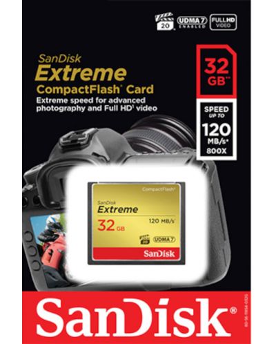 Карта памет SanDisk - Extreme, 32GB, CF, UDMA 7 - 3