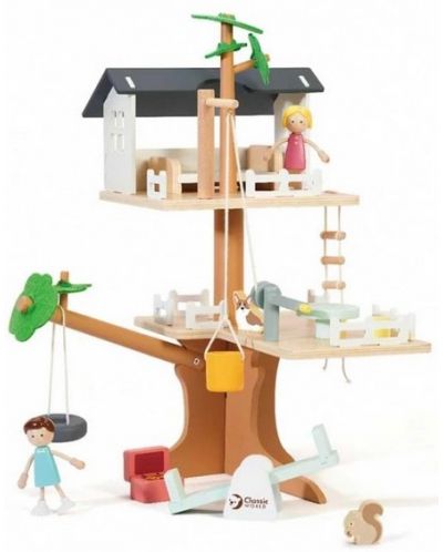 Къща за кукли Classic World - На дърво, с аксесоари  - 1