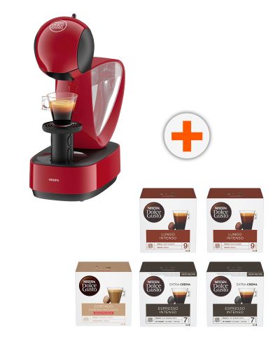 Кафемашина с капсули Krups - Infinissima, KP170531, червена + 5 кутии NESCAFE Dolce Gusto - 1