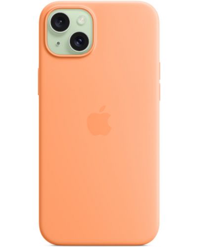 Калъф Apple - Silicone MagSafe, iPhone 15 Plus, Orange Sorbet - 4