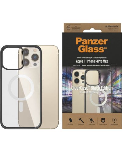 Калъф PanzerGlass - ClearCase MagSafe, iPhone 14 Pro Max, черен - 1