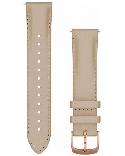 Каишка Garmin - QR Leather, Venu/vivomove, 20 mm, Light Sand/Rose Gold PVD - 1