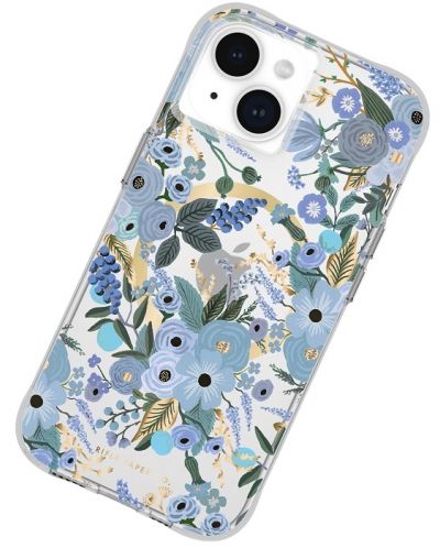 Калъф Case-Mate - Rifle Paper Garden Party Blue MagSafe, iPhone 15 - 7