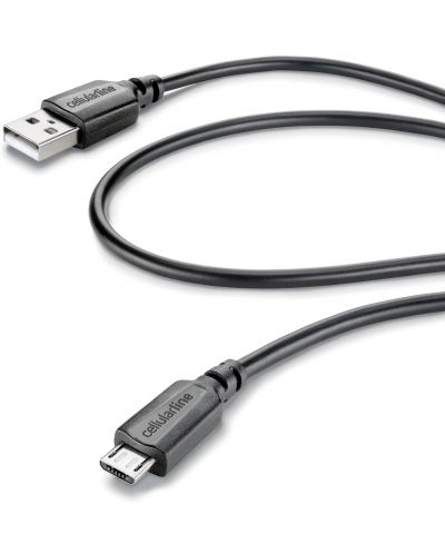 Кабел Cellularline - 4130, USB-A/Micro USB, 1.15 m, черен - 1