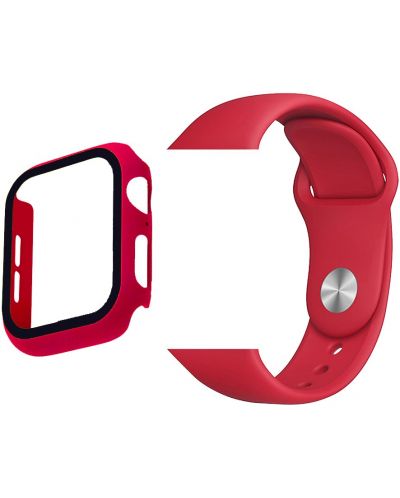 Каишка и протектор Trender - Apple Watch, 40/41 mm, червени - 1