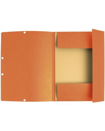 Картонена папка Exacompta - с ластик и 3 капака, оранжева - 2