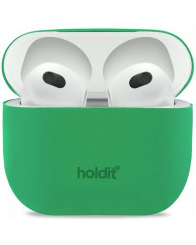 Калъф за слушалки Holdit - Silicone, AirPods 3, зелен - 1