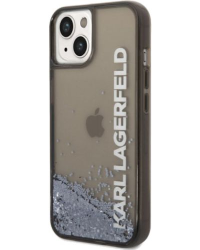 Калъф Karl Lagerfeld - Translucent Liquid Glitter, iPhone 14 Plus, черен - 4