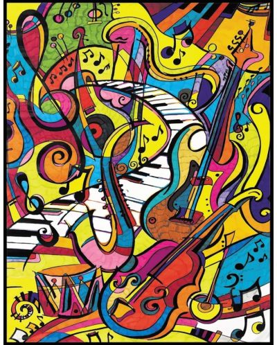 Картина за оцветяване ColorVelvet - Музика, 47 х 35 cm - 1
