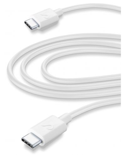 Кабел Cellularline - 6661, USB-C/USB-C, 3 m, бял - 1