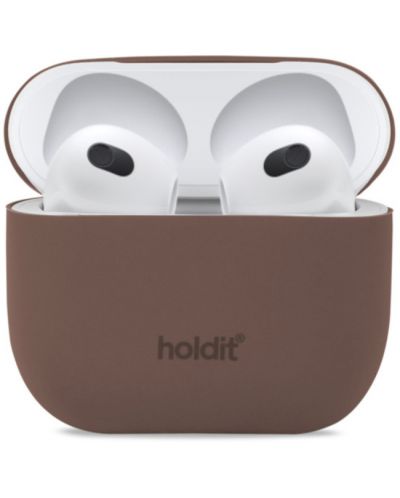 Kaлъф Holdit - Silicone, AirPods 3, Dark Brown - 1