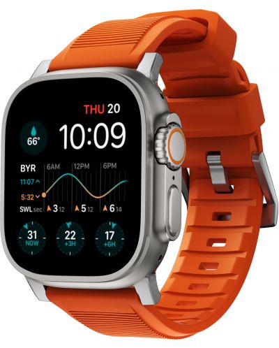Каишка Nomad - Rugged, Apple Watch 1-8/Ultra/SE, оранжева/сива - 1