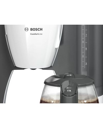 Кафемашина за шварц кафе Bosch - TKA6A041, 1.2 l, бяла/сива - 3