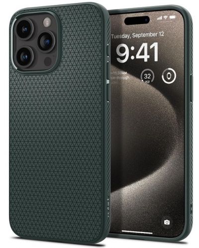 Калъф Spigen - Liquid Air, iPhone 15 Pro Max, Abyss Green - 1