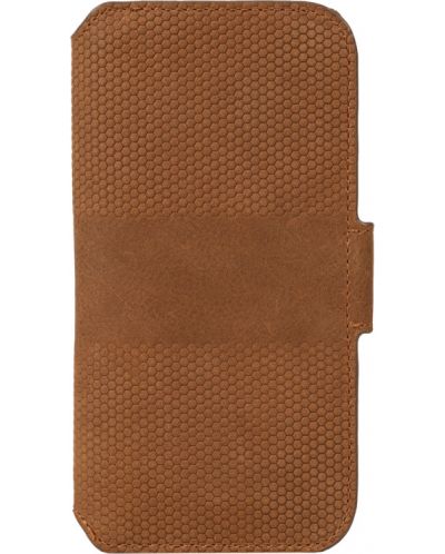 Калъф Krusell - Leather Wallet, iPhone 13 mini, кафяв - 2