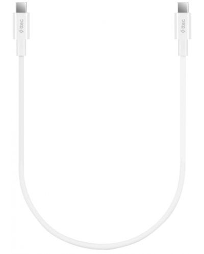 Кабел ttec - Fast Charge, USB-C/USB-C, 0.3 m, 65W, бял - 1