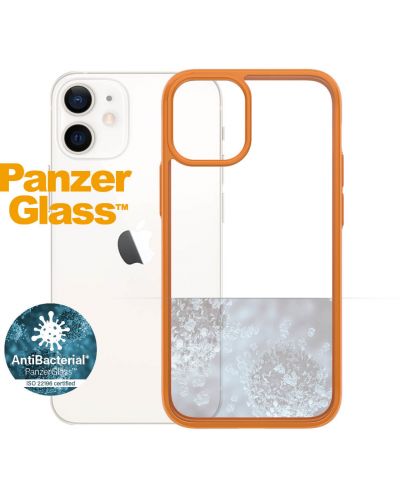 Калъф PanzerGlass - Clear, iPhone 12 mini, прозрачен/оранжев - 1