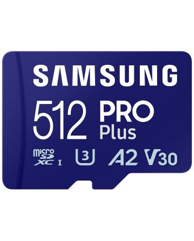 Карта памет Samsung - PRO Plus, 512GB, microSDXC + адаптер - 4