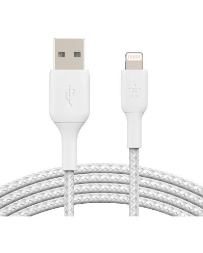 Кабел Belkin - Boost Charge, USB-A/Lightning, Braided, 1 m, бял - 4