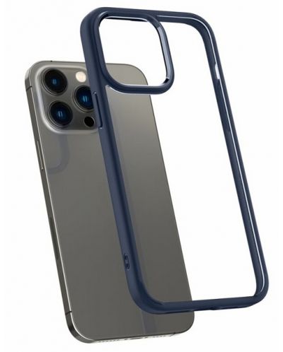 Калъф Spigen - Ultra Hybrid, iPhone 14 Pro, прозрачен/син - 3