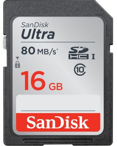 Карта памет SanDisk - Ultra, 16GB, SDHC, Class10 - 1