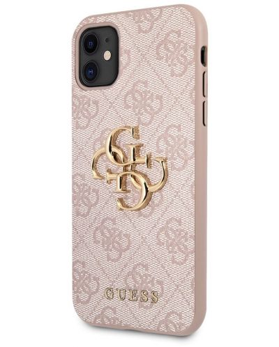 Калъф Guess - PU 4G Metal Logo Case, iPhone 11, розов - 3