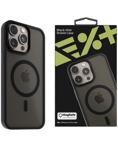 Калъф Next One - Black Mist Shield MagSafe, iPhone 15 Pro Мах, черен - 1