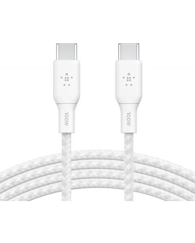Кабел Belkin - Boost Charge, USB-C/USB-C, Braided, 3 m, бял - 5