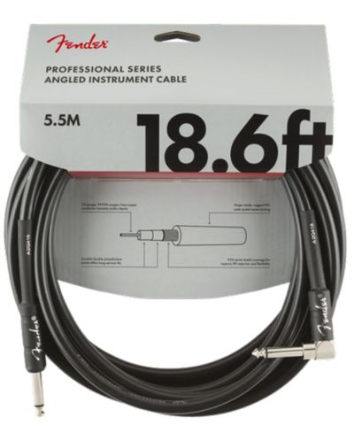 Кабел за китара Fender - Professional cable, 6.3 mm, 5.5 m, черен - 1