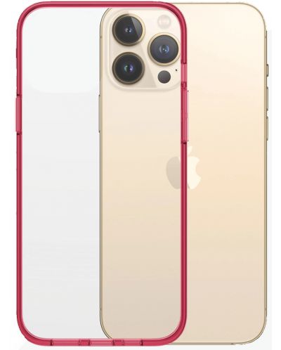 Калъф PanzerGlass - ClearCase, iPhone 13 Pro Max, прозрачен/червен - 1