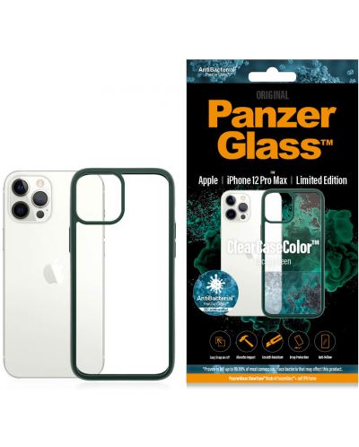 Калъф PanzerGlass - Clear, iPhone 12 Pro Max, прозрачен/зелен - 3