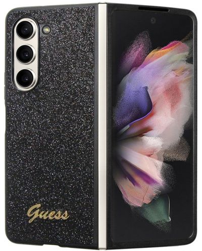 Калъф Guess - Glitter Flakes Metal Logo, Galaxy Z Fold 5, черен - 1