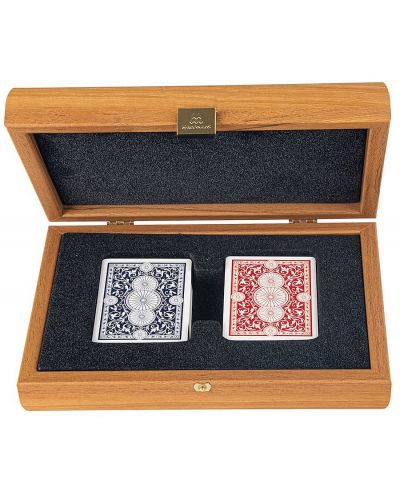 Карти за игра Manopoulos - В дървена кутия, светъл орех - 1