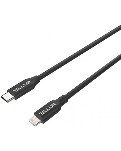 Кабел Tellur - Apple MFi, USB-C/Lightning, 1 m, черен - 1