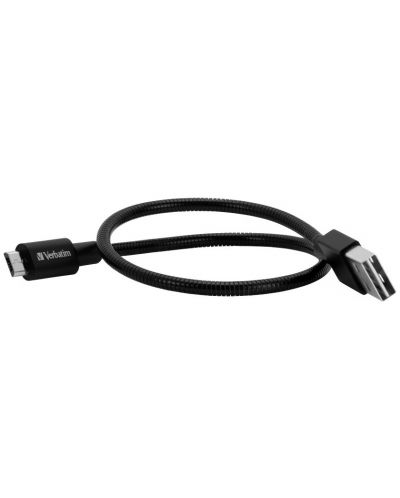 Кабел Verbatim - Sync & Charge, Micro USB/USB-A, 0.3 m, черен - 2