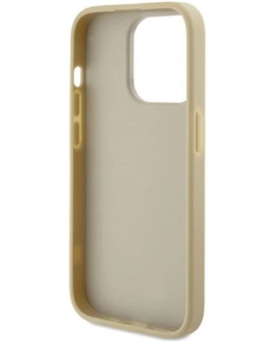 Калъф Guess - Fixed Glitter 4G Metal Logo, iPhone 15 Pro Max, златист - 5