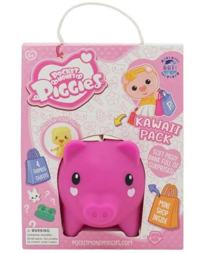 Касичка прасенце Boti Pocket Money Piggies - Розова, с аксесоари - 1