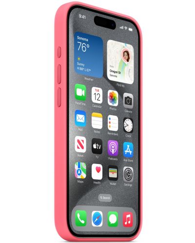 Калъф Apple - Silicone, iPhone 15 Pro, MagSafe, розов - 3