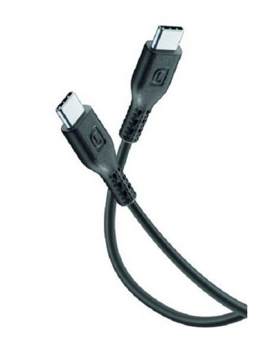 Кабел Cellularline - 5А, USB-C/USB-C, 1 m, черен - 1