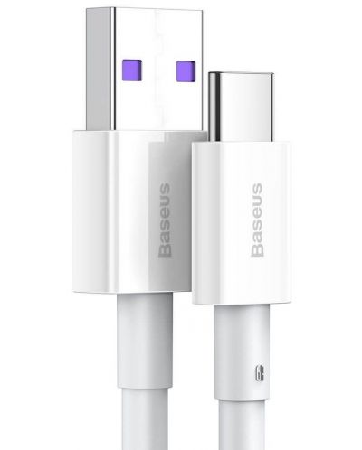Кабел Baseus - Superior, USB-A/USB-C, 2 m, бял - 3