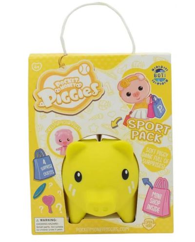 Касичка прасенце Boti Pocket Money Piggies - Жълта, с аксесоари - 1