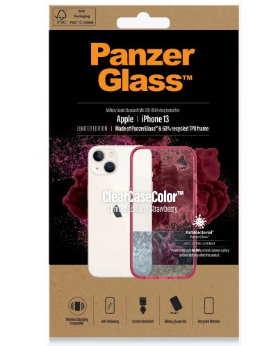 Калъф PanzerGlass - ClearCase, iPhone 13/14, прозрачен/червен - 4