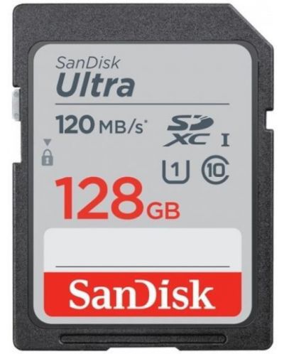 Карта памет SanDisk - Ultra, 128GB, SDXC, Class10 - 1