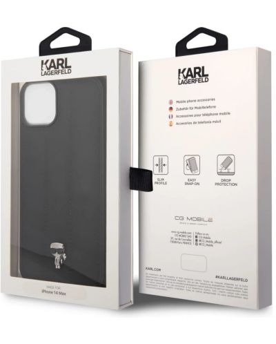 Калъф Karl Lagerfeld - Quilted Puffy Ikonik Logo, iPhone 14 Plus, черен - 6