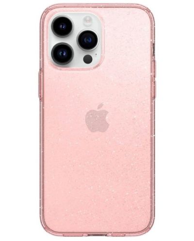Калъф Spigen - Liquid Crystal Glitter, iPhone 14 Pro, Rose Quartz - 3