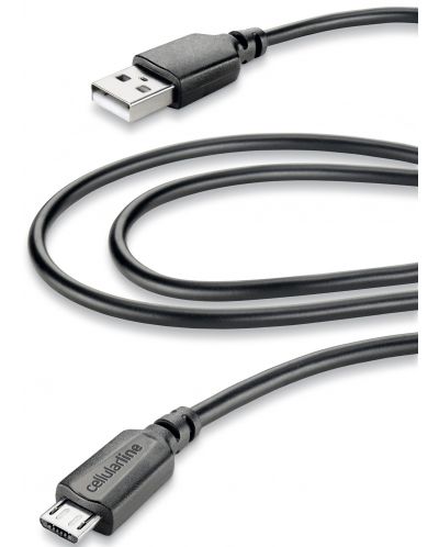 Кабел Cellularline - 2235, USB-A/Micro USB, 2 m, черен - 1