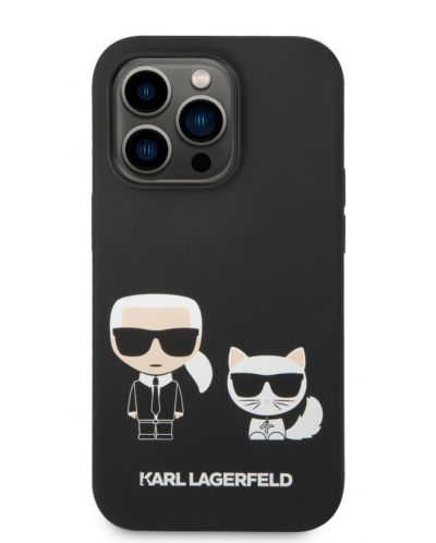 Калъф Karl Lagerfeld - Liquid Silicone Choupette, iPhone 14 Pro, черен - 1